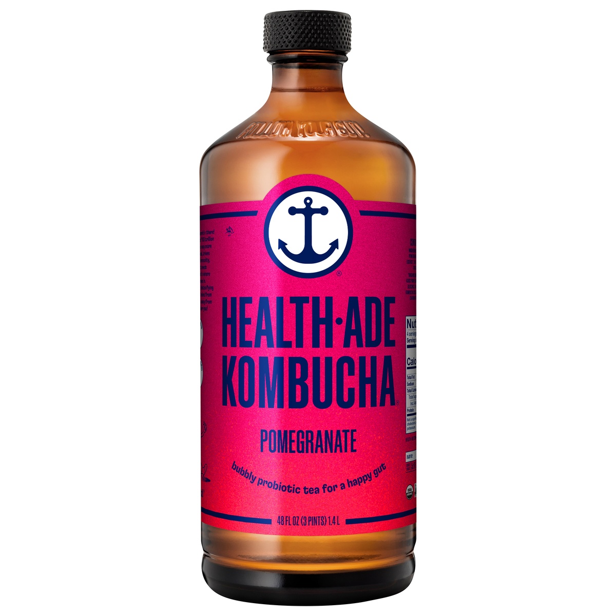 slide 1 of 1, Health-Ade Organic Pomegranate Kombucha, 48 fl oz