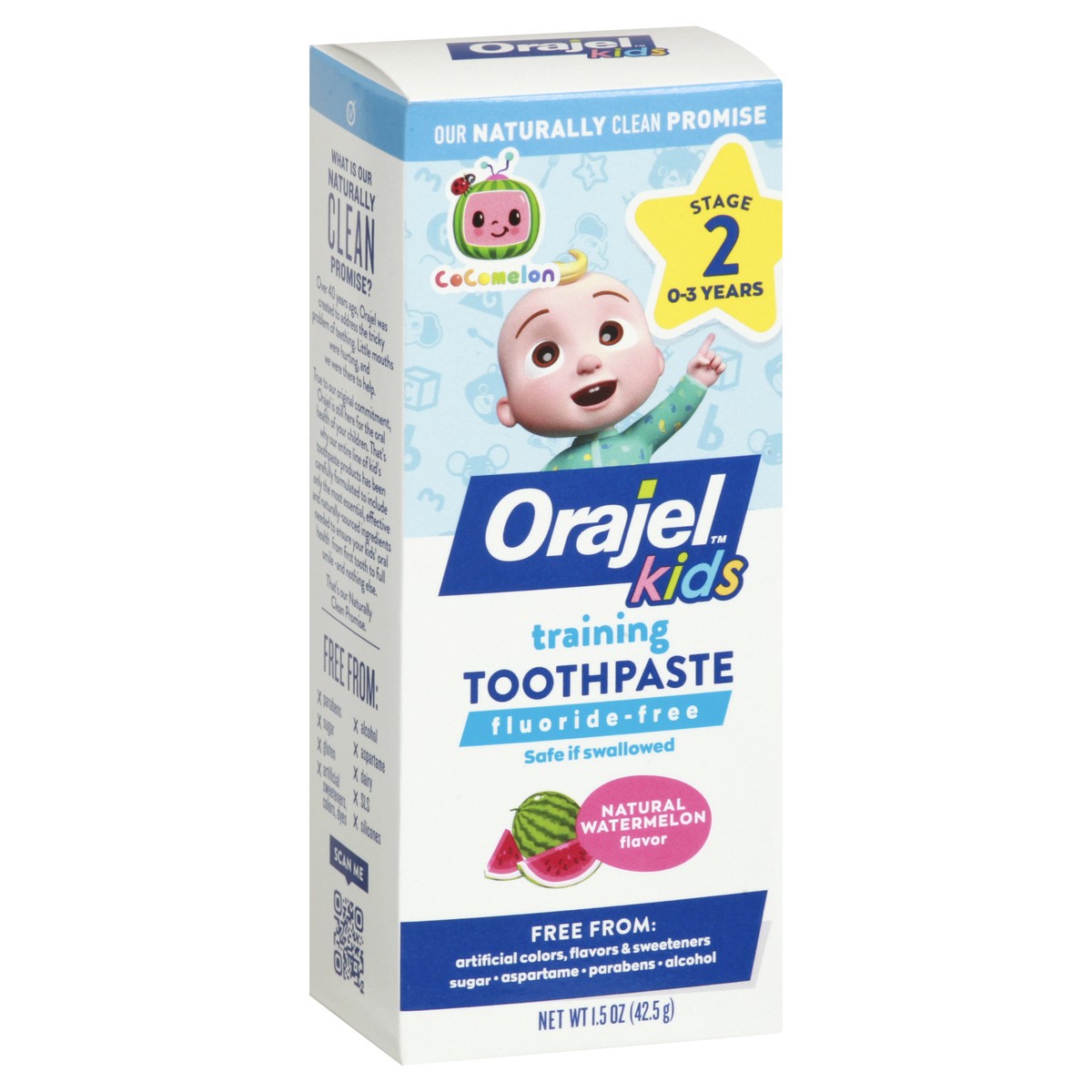 slide 9 of 9, Orajel Cocomelon Stage 2 (0-3 Years) Kids Training Natural Watermelon Flavor Toothpaste 1.5 oz, 1.5 oz