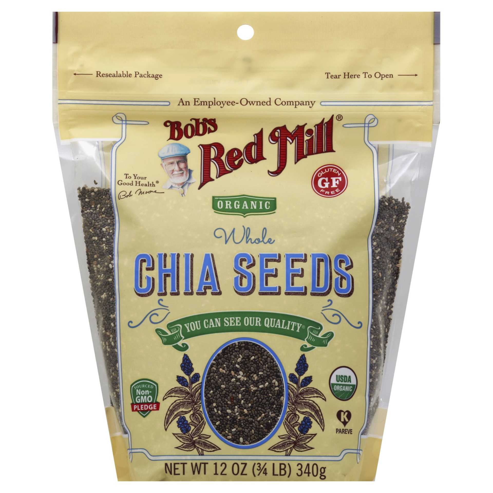 slide 1 of 2, Bob's Red Mill Organic Whole Chia Seeds, 12 oz