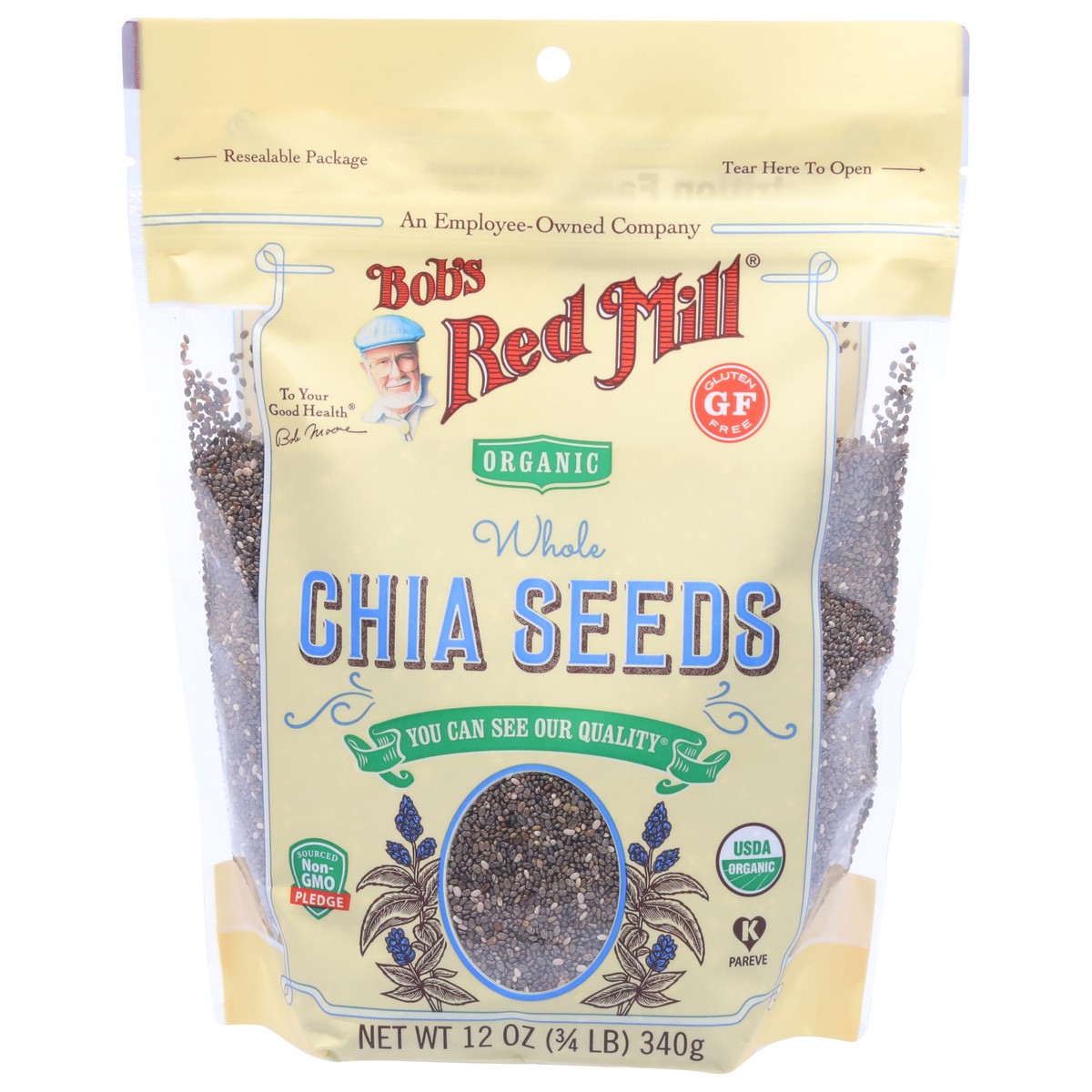 slide 1 of 9, Bob's Red Mill Organic Whole Chia Seeds 12 oz, 12 oz