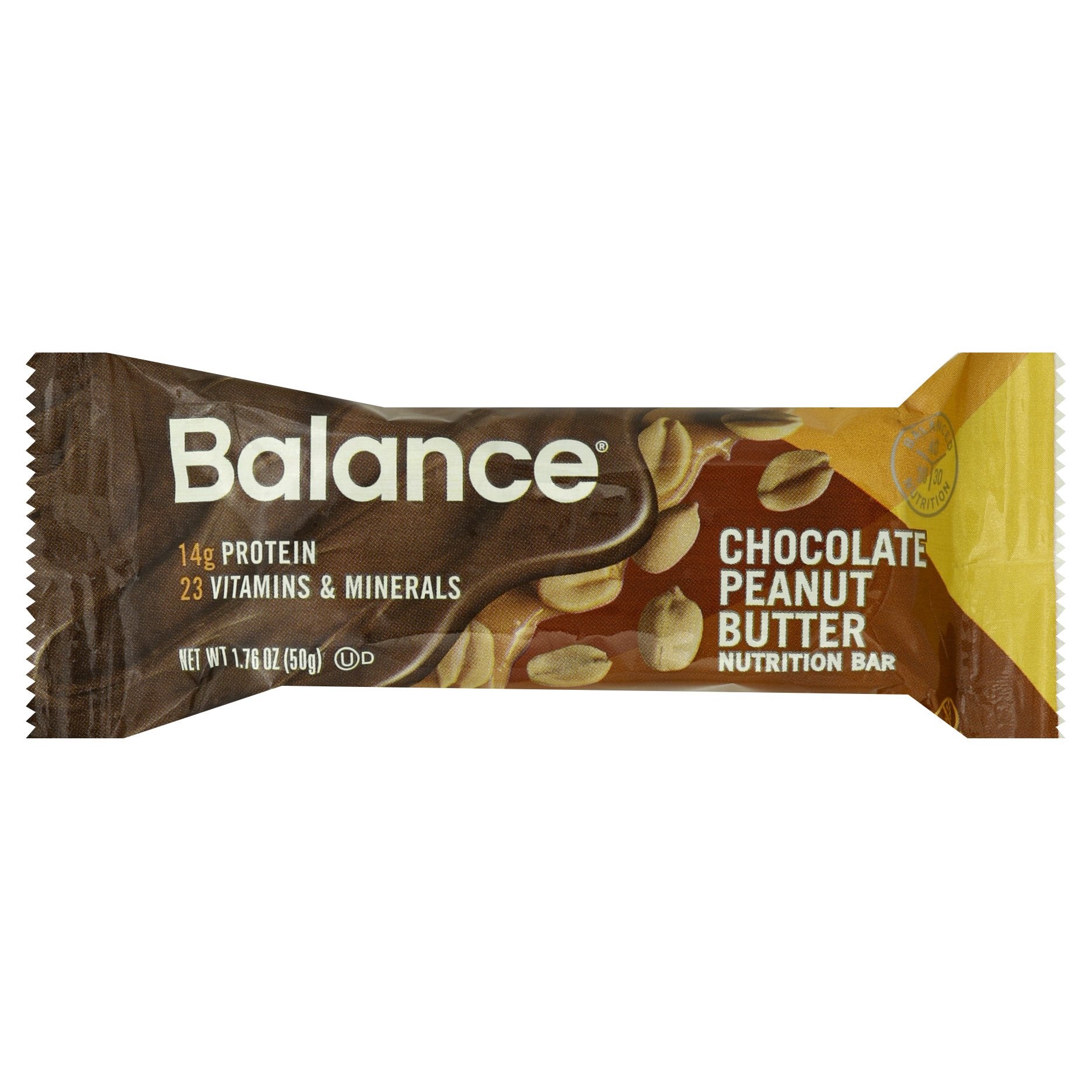 slide 1 of 8, Balance Bar Nutrition Bar, Chocolate Peanut Butter, 1.76 oz