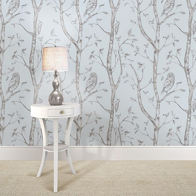 slide 1 of 2, WallPops! NuWallpaper Woods Peel & Stick Wallpaper - Blue, 1 ct