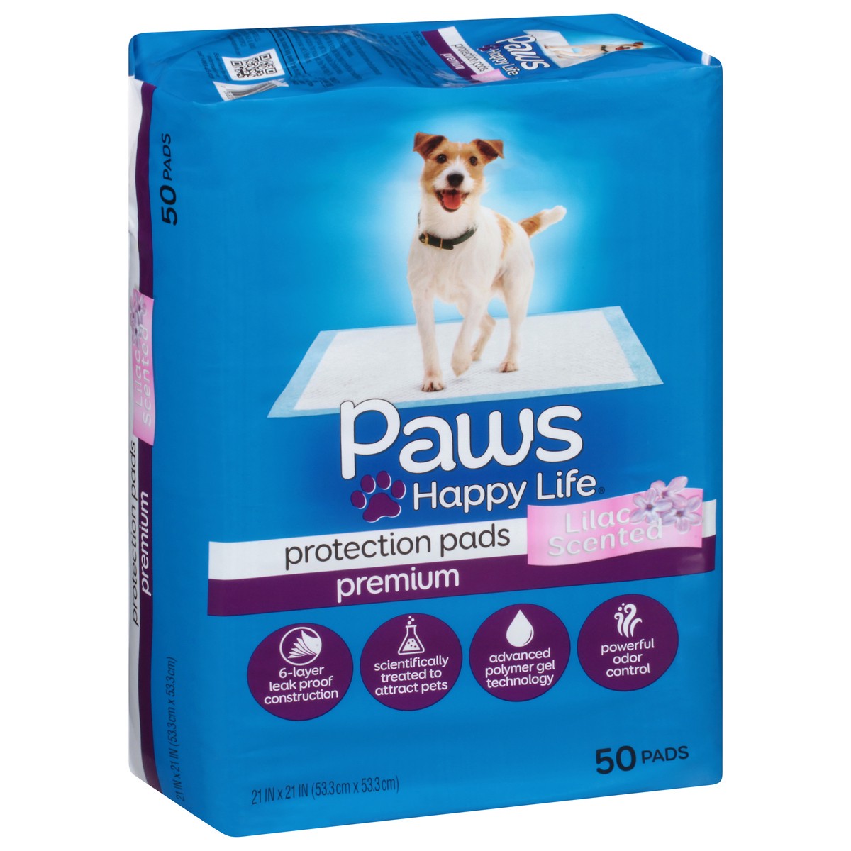 slide 5 of 9, Paws Happy Life Lilac Scented Premium Protection Pads 50 ea, 50 ct