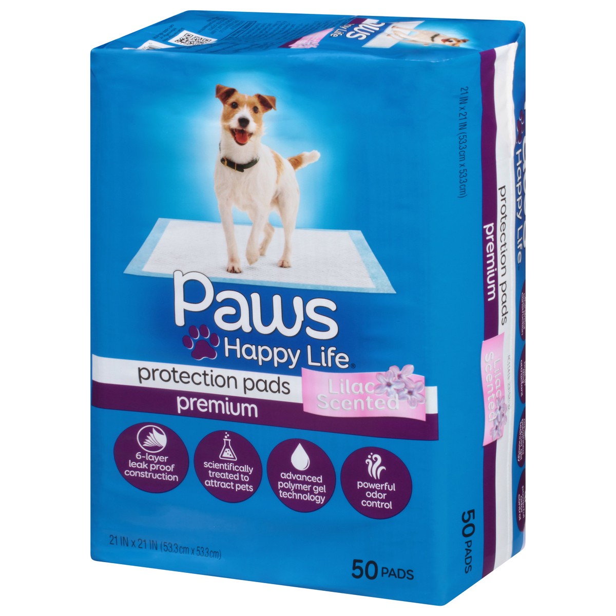 slide 2 of 9, Paws Happy Life Lilac Scented Premium Protection Pads 50 ea, 50 ct