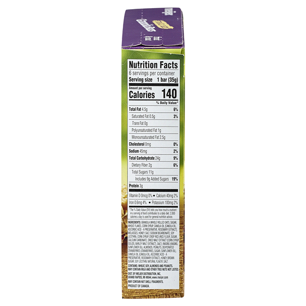 slide 4 of 5, Meijer Trail Mix Fruit & Nut Granola Bar, 6 ct; 7.4 oz