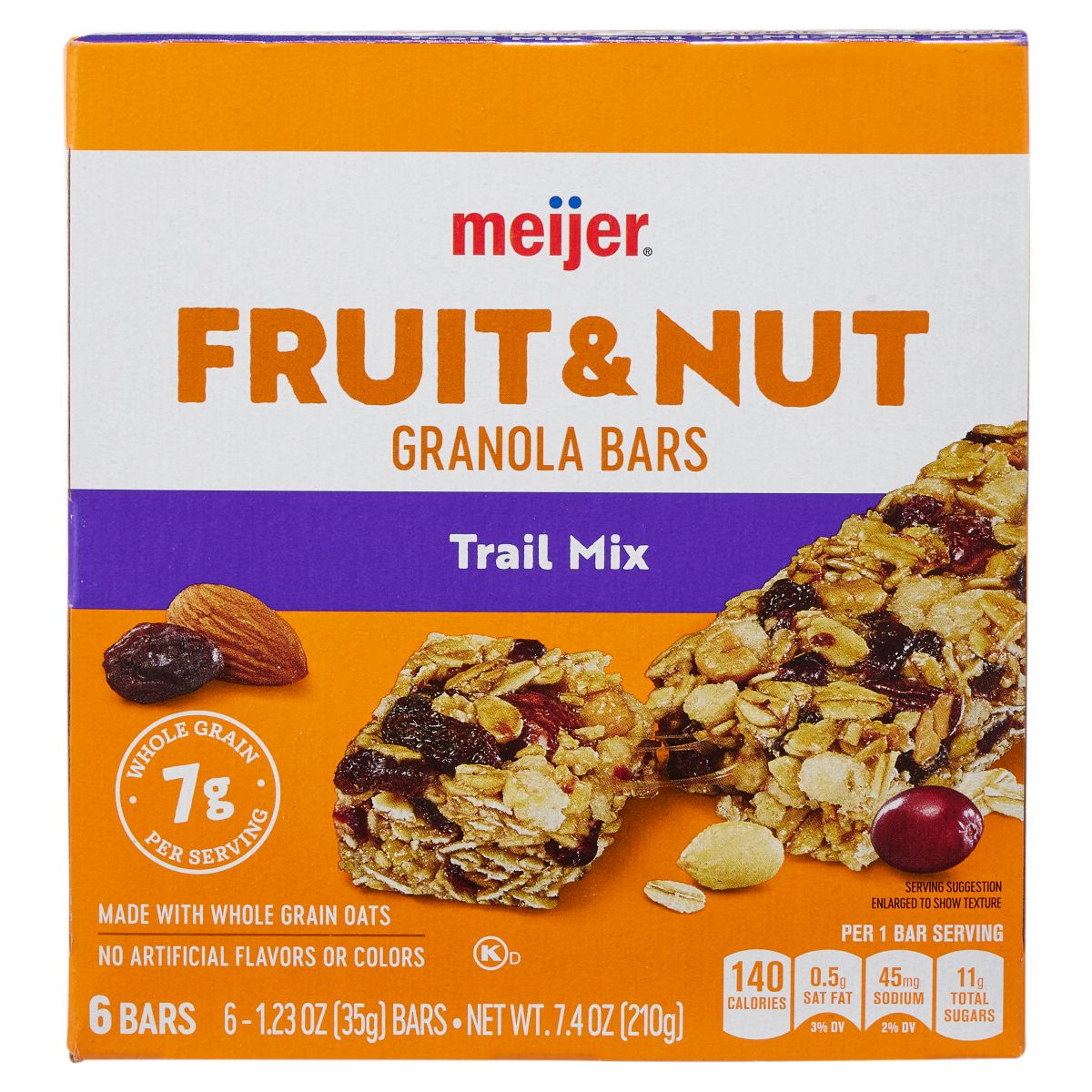 slide 1 of 5, Meijer Trail Mix Fruit & Nut Granola Bar, 6 ct; 7.4 oz