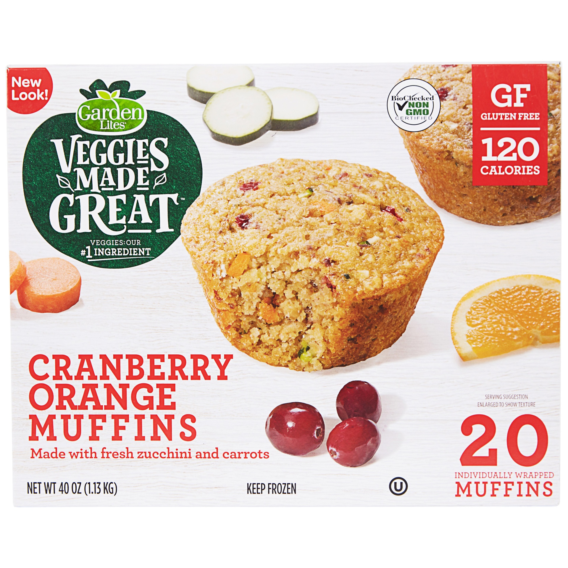 slide 1 of 2, Garden Lites Cranberry Orange Muffin, 20 ct