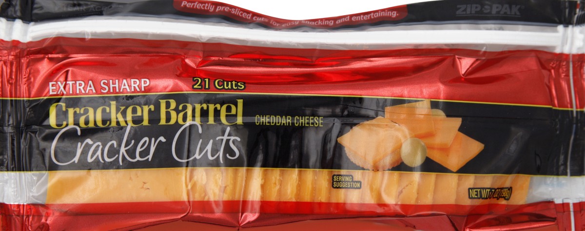 slide 2 of 5, Cracker Barrel Extra Sharp Cheddar Cheese Cracker Cuts, 21 ct; 7 oz