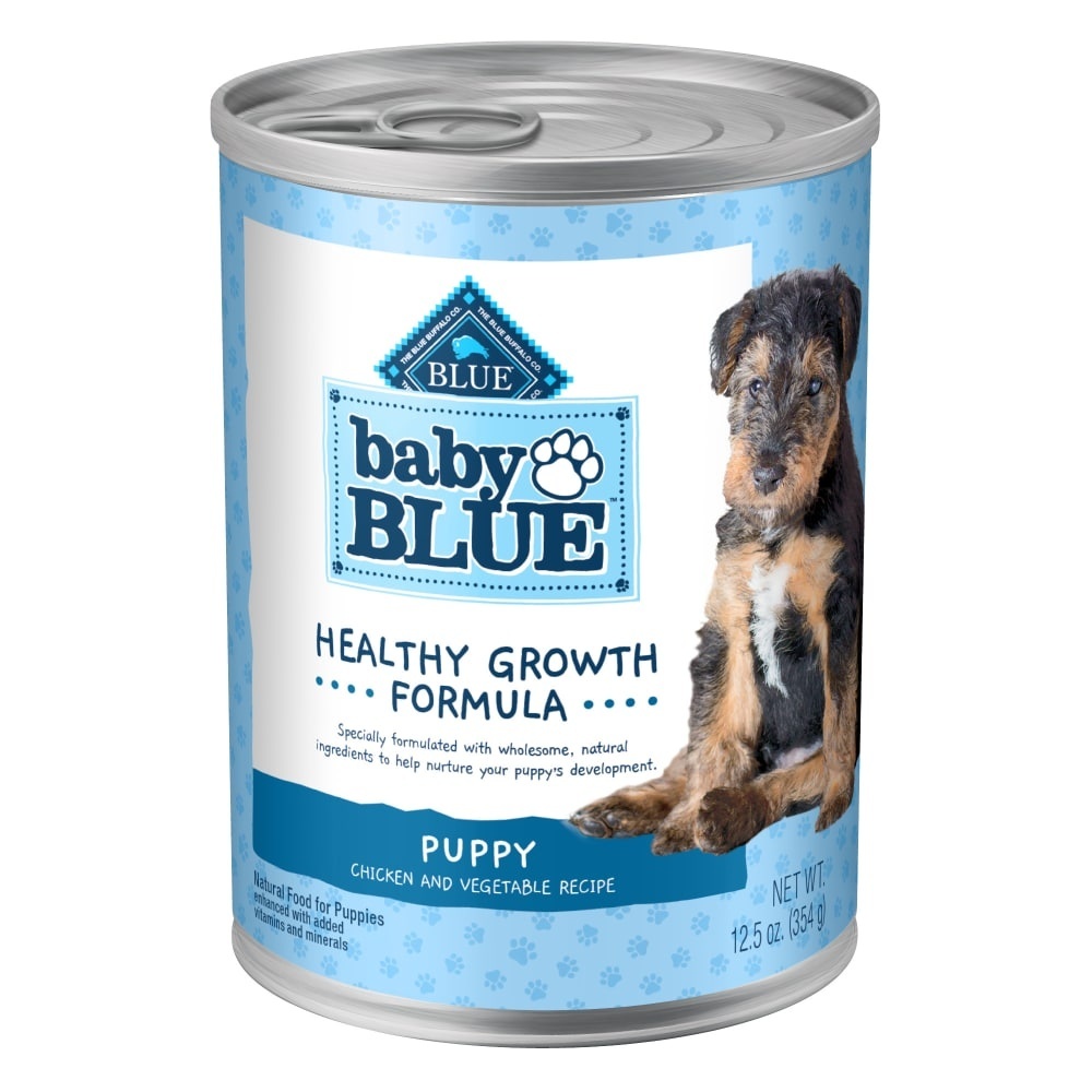 slide 1 of 1, Blue Buffalo Baby BLUE Healthy Growth Formula Natural Puppy Wet Dog Food, Chicken and Vegetable Recipe 12.5-oz, 12.5 oz