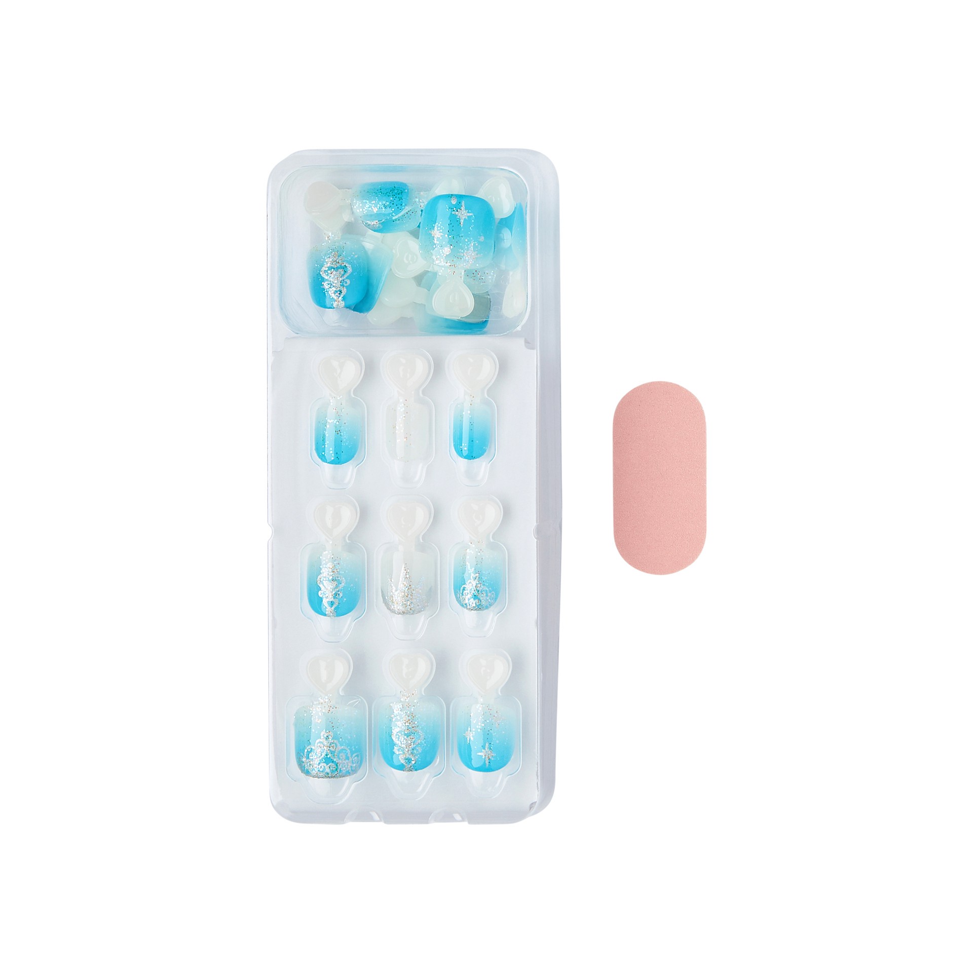 slide 4 of 5, imPRESS MINI Halloween Press-On Nails for Kids, No Glue Needed, Blue, Square, 21 Ct., 21 pc