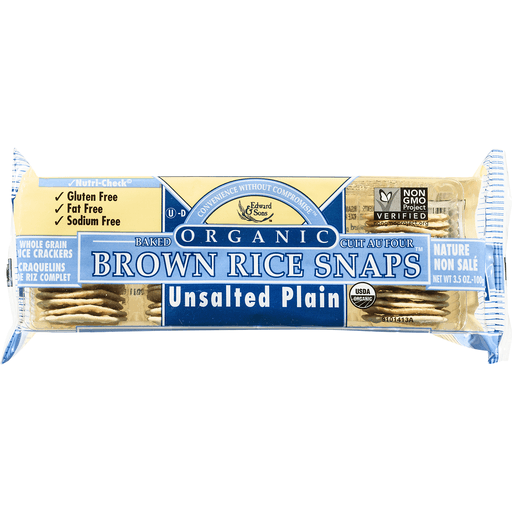 slide 4 of 9, Edward & Sons Organic Unsalted Plain Brown Rice Snaps, 3.5 oz