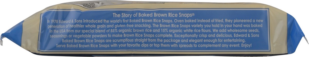 slide 9 of 9, Edward & Sons Organic Unsalted Plain Brown Rice Snaps 3.5 oz, 3.5 oz