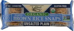 Edward & Sons Organic Unsalted Plain Brown Rice Snaps 3.5 oz Wrapper