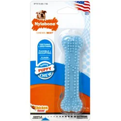 Nylabone Puppy Teething & Soothing Flexible Chew Toy Chicken Blue X-Small/Petite - Up to 15 lbs (1 count)