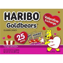 Haribo Valentine Exchange Goldbears Gummies, 25-Count