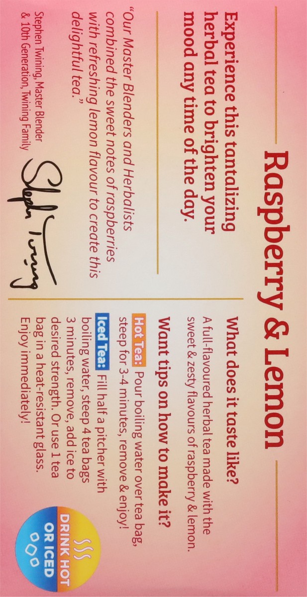 slide 2 of 9, Twinings Raspberry & Lemon Herbal Tea Bags - 20 ct, 20 ct