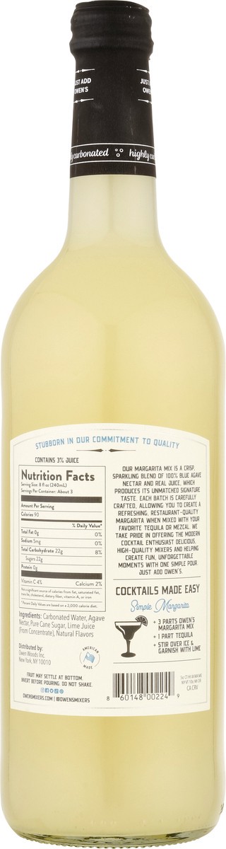 slide 9 of 9, Owen's Sparkling Margarita Mix - 25.4 fl oz, 750 ml