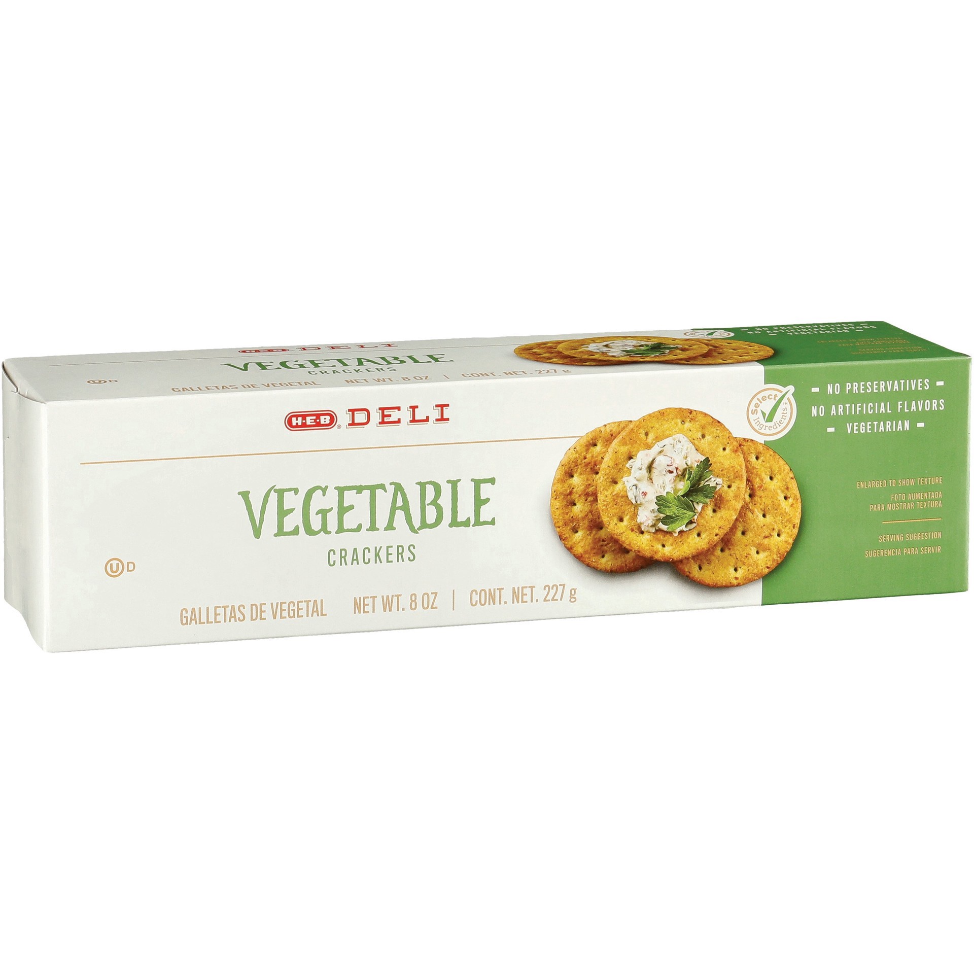 slide 1 of 1, H-E-B Deli Vegetable Crackers, 8 oz