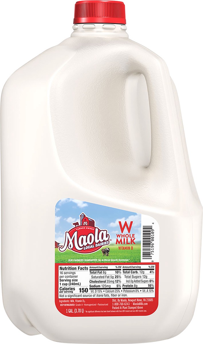 slide 2 of 2, Maola Vitamin D Whole Milk 1 gal, 1 gal