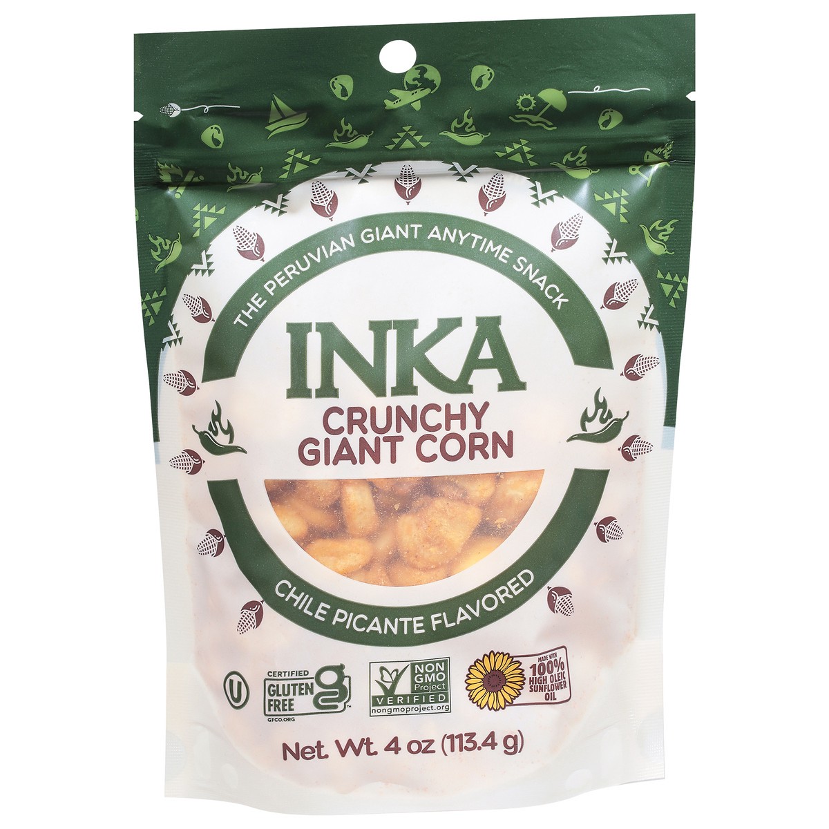 slide 2 of 9, Inka Crops inka Crunchy Chile Picante Flavored Giant Corn 4 oz, 4 oz