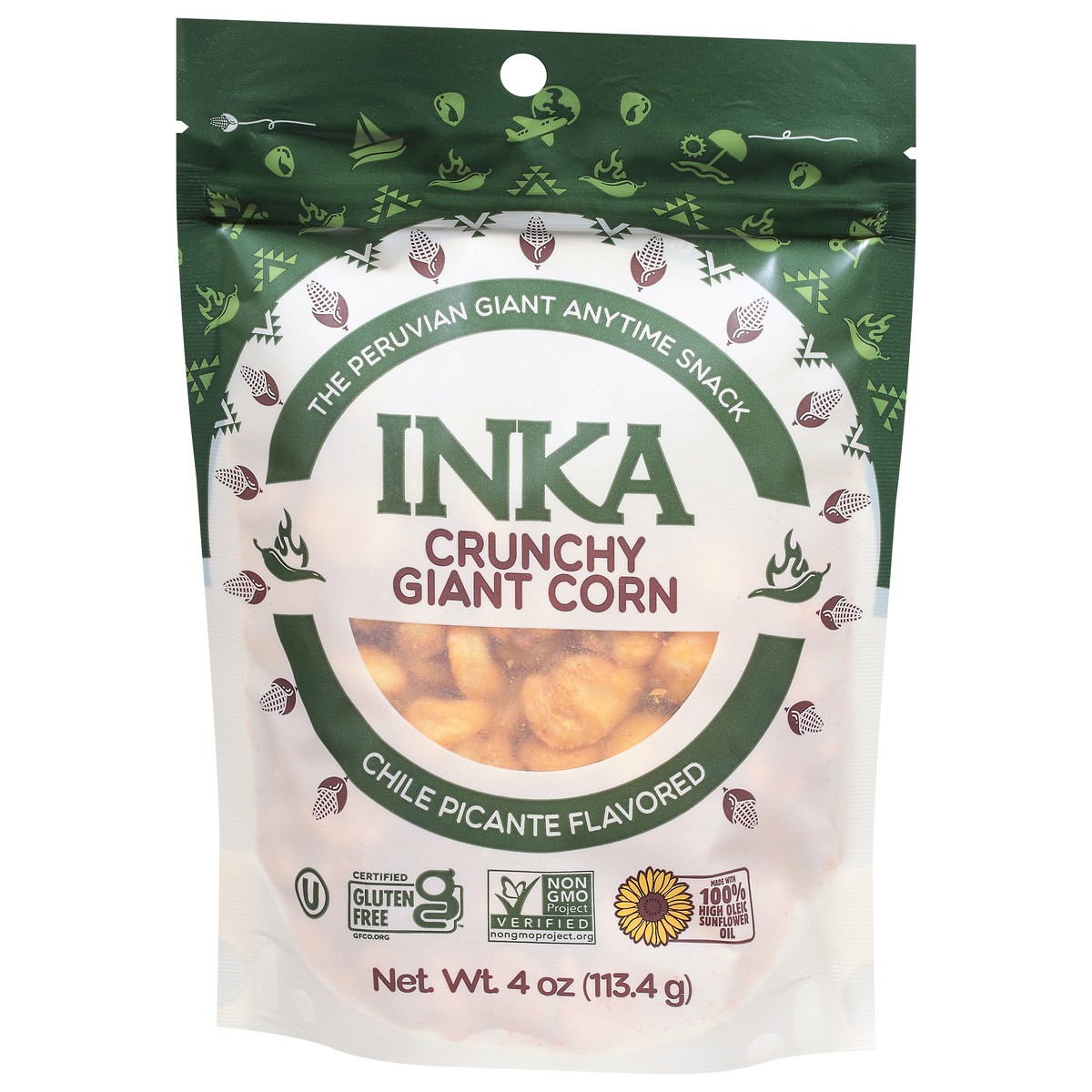 slide 3 of 9, Inka Crops inka Crunchy Chile Picante Flavored Giant Corn 4 oz, 4 oz