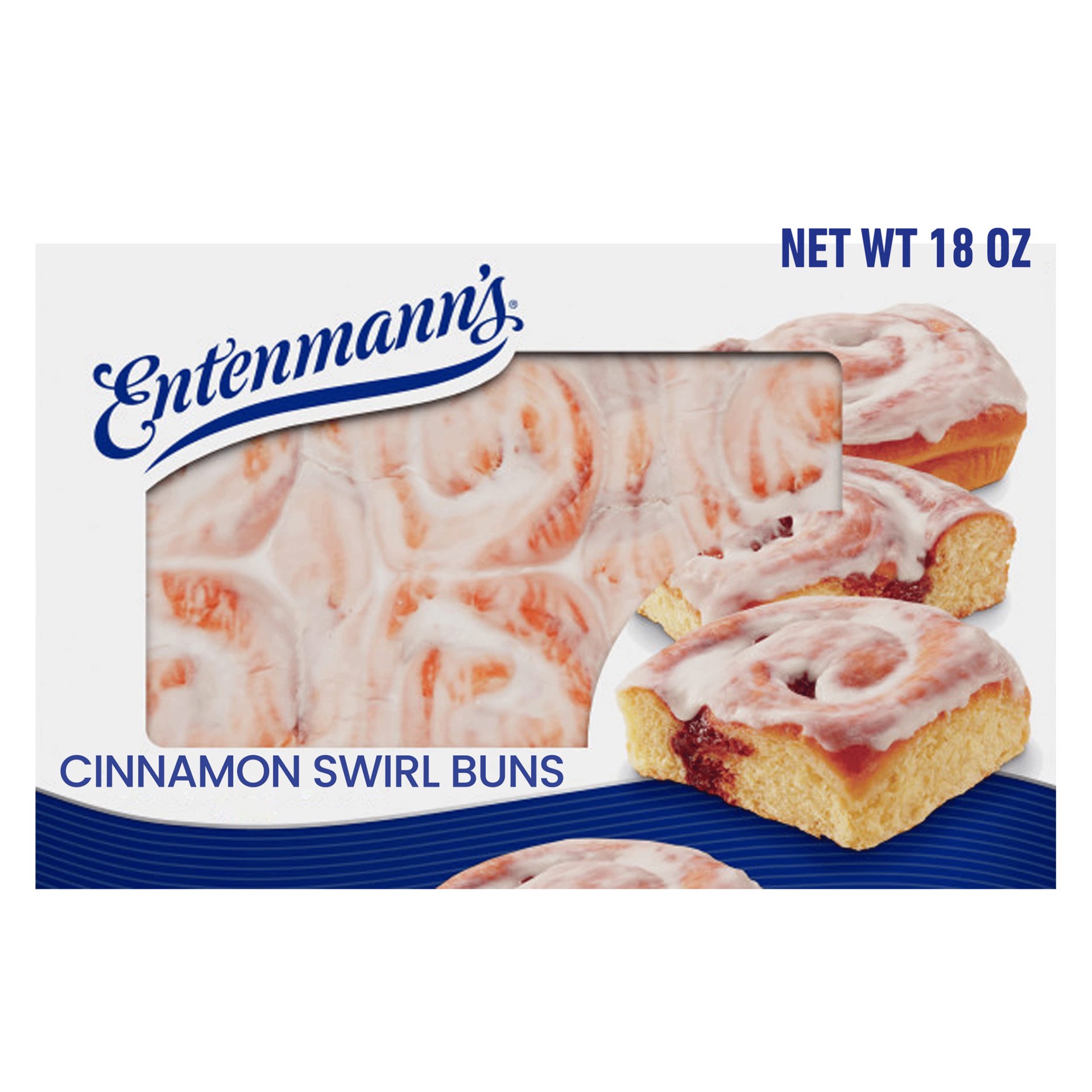 slide 1 of 9, Entenmann's Cinnamon Swirl Buns, 18 oz, Cinnamon Pastries, Box, 1 ct