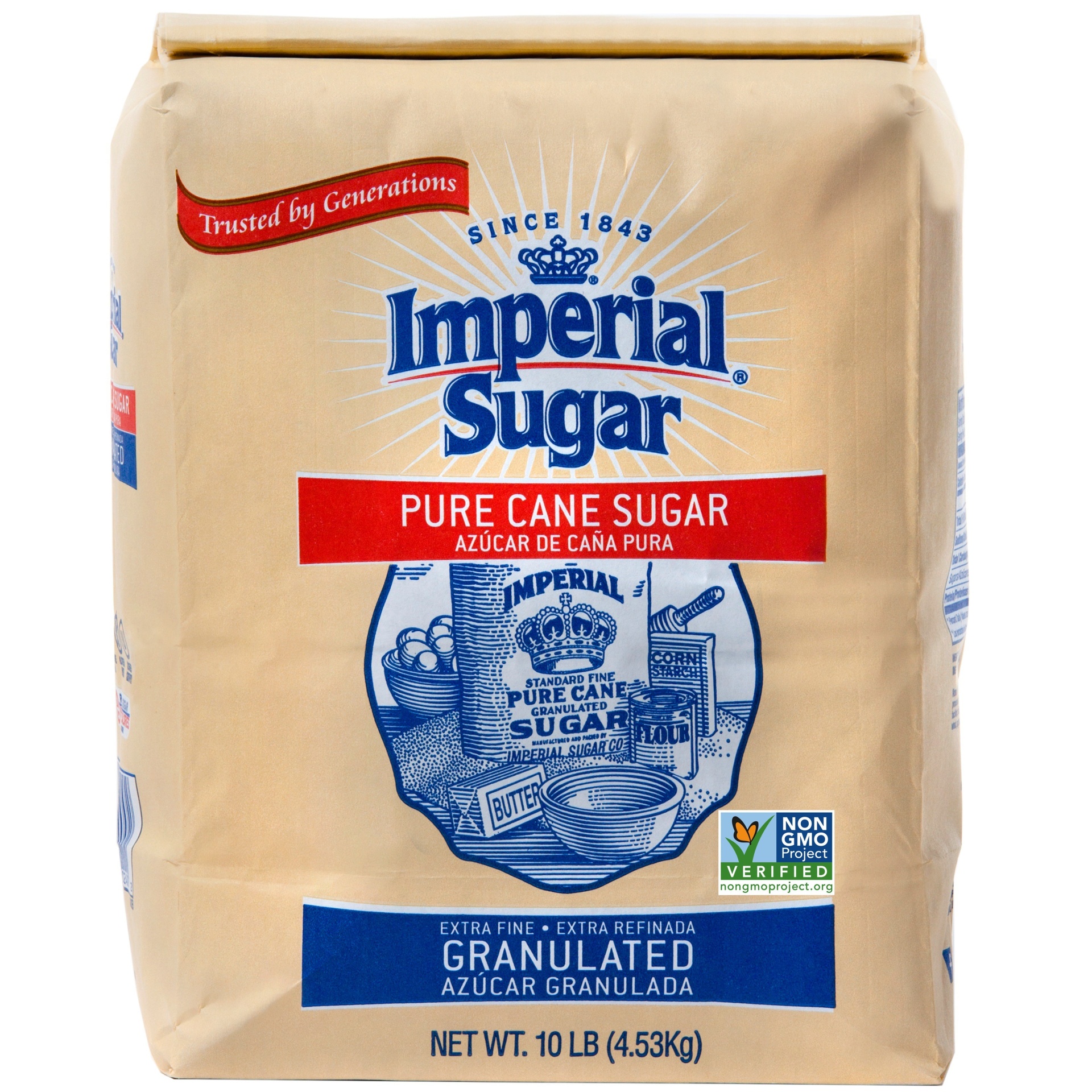 slide 1 of 1, Imperial Sugar Pure Cane Extra Fine Granulated Sugar, 10 lb