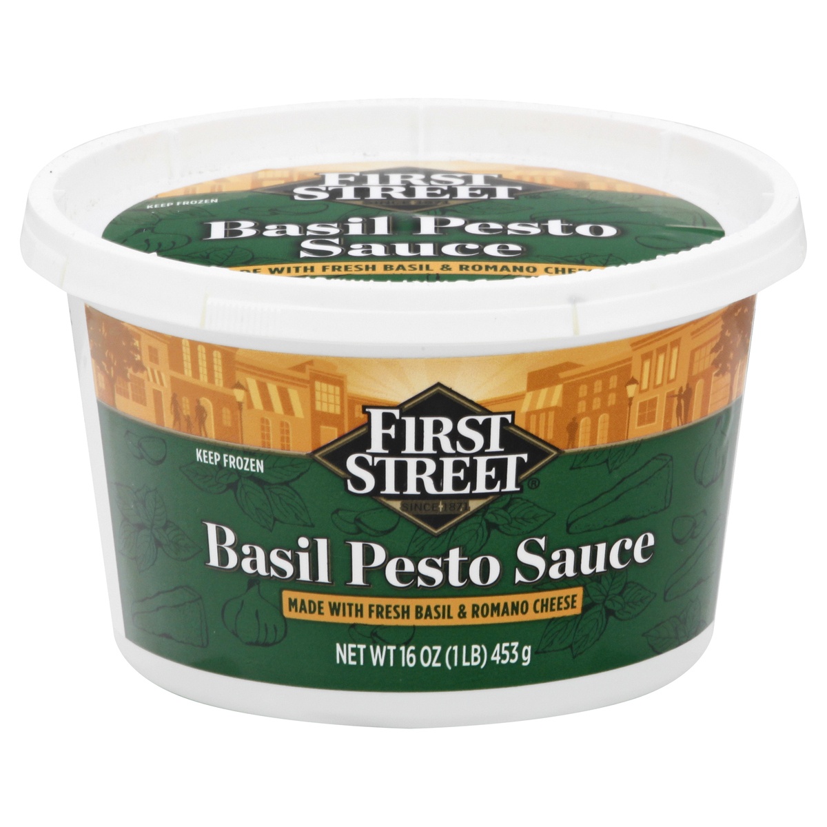 slide 1 of 1, First Street Fs/Lr Basil Pesto Sauce, 16 oz