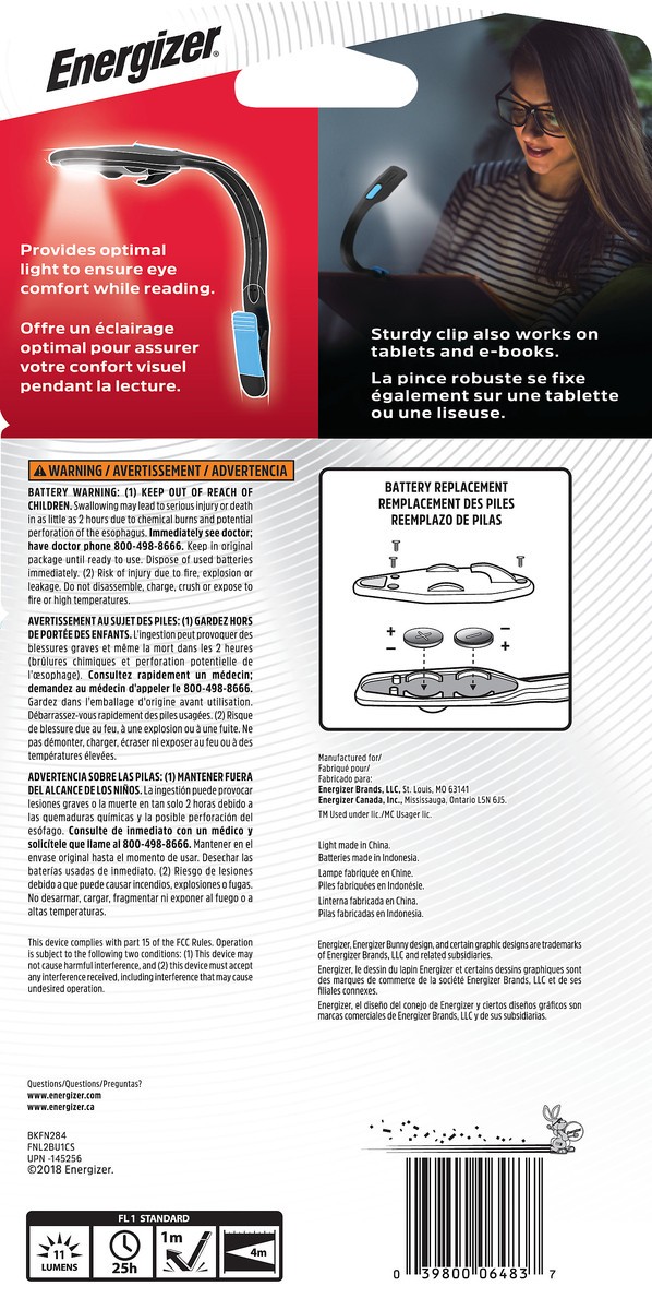 slide 2 of 3, Energizer Book Light 1 ea, 1 ct