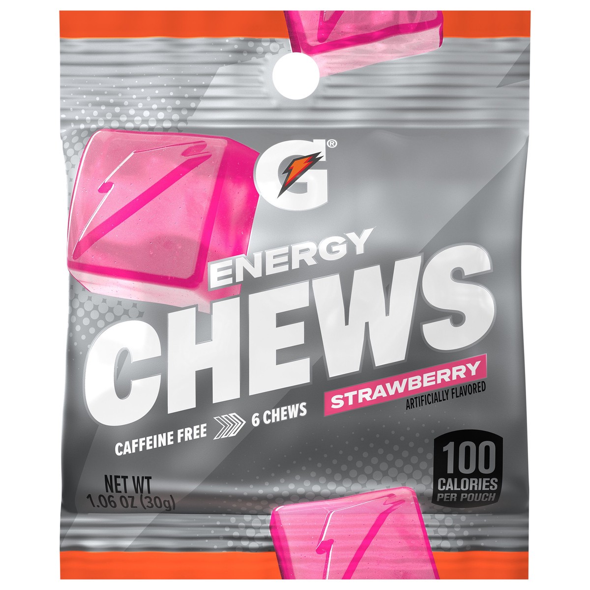 slide 1 of 2, Gatorade Energy Chews Strawberry Artificially Flavored 1.06 Oz, 6 ct