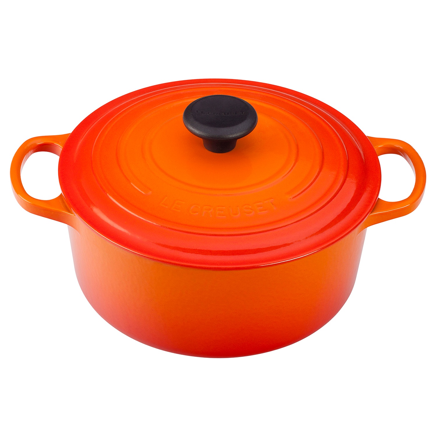 slide 1 of 1, Le Creuset Signature Round Dutch Oven, Flame, 4.5 qt