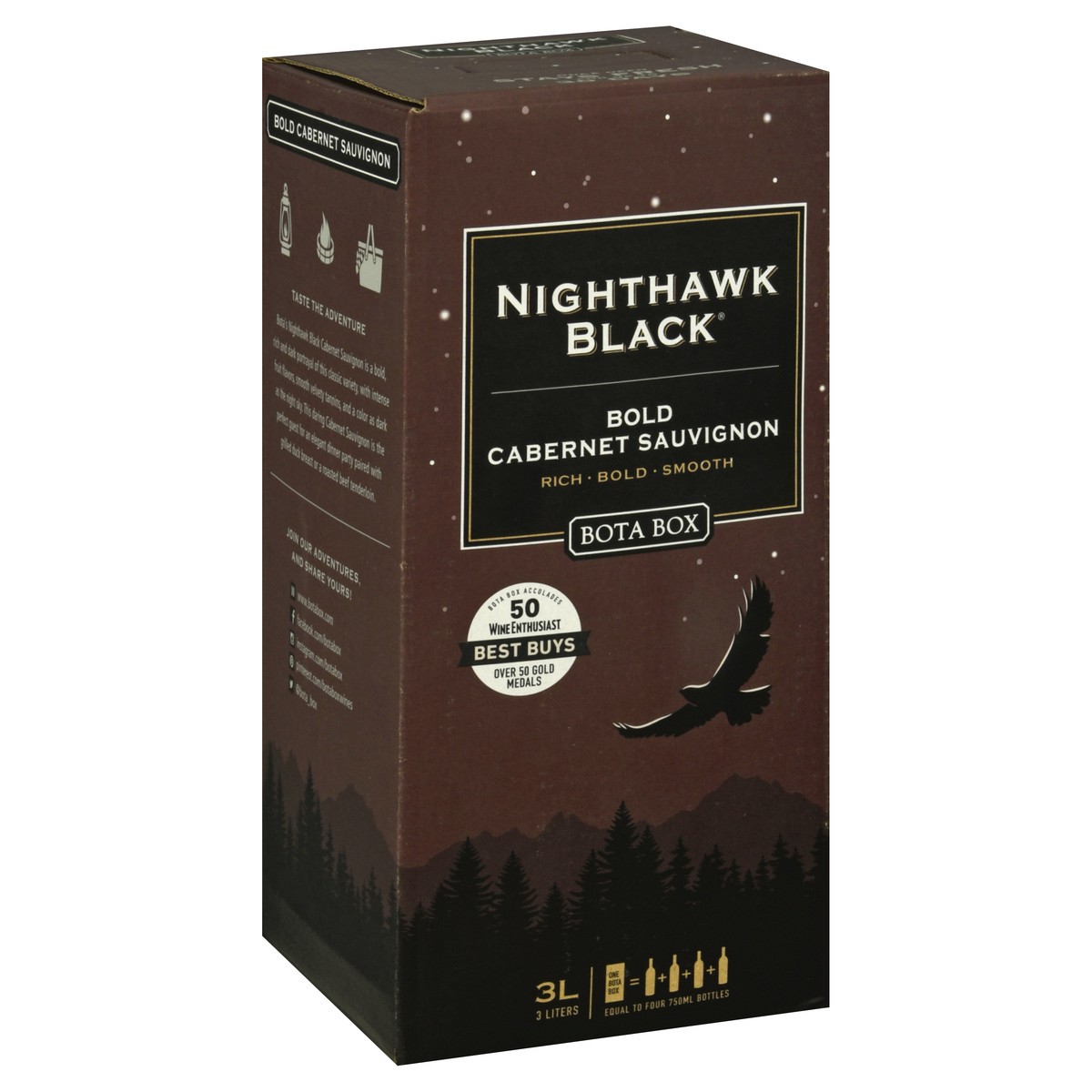slide 2 of 8, Bota Box Nighthawk Black Cabernet Sauvignon, 3 liter