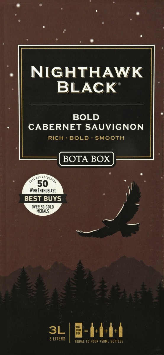 slide 7 of 8, Bota Box Nighthawk Black Cabernet Sauvignon, 3 liter