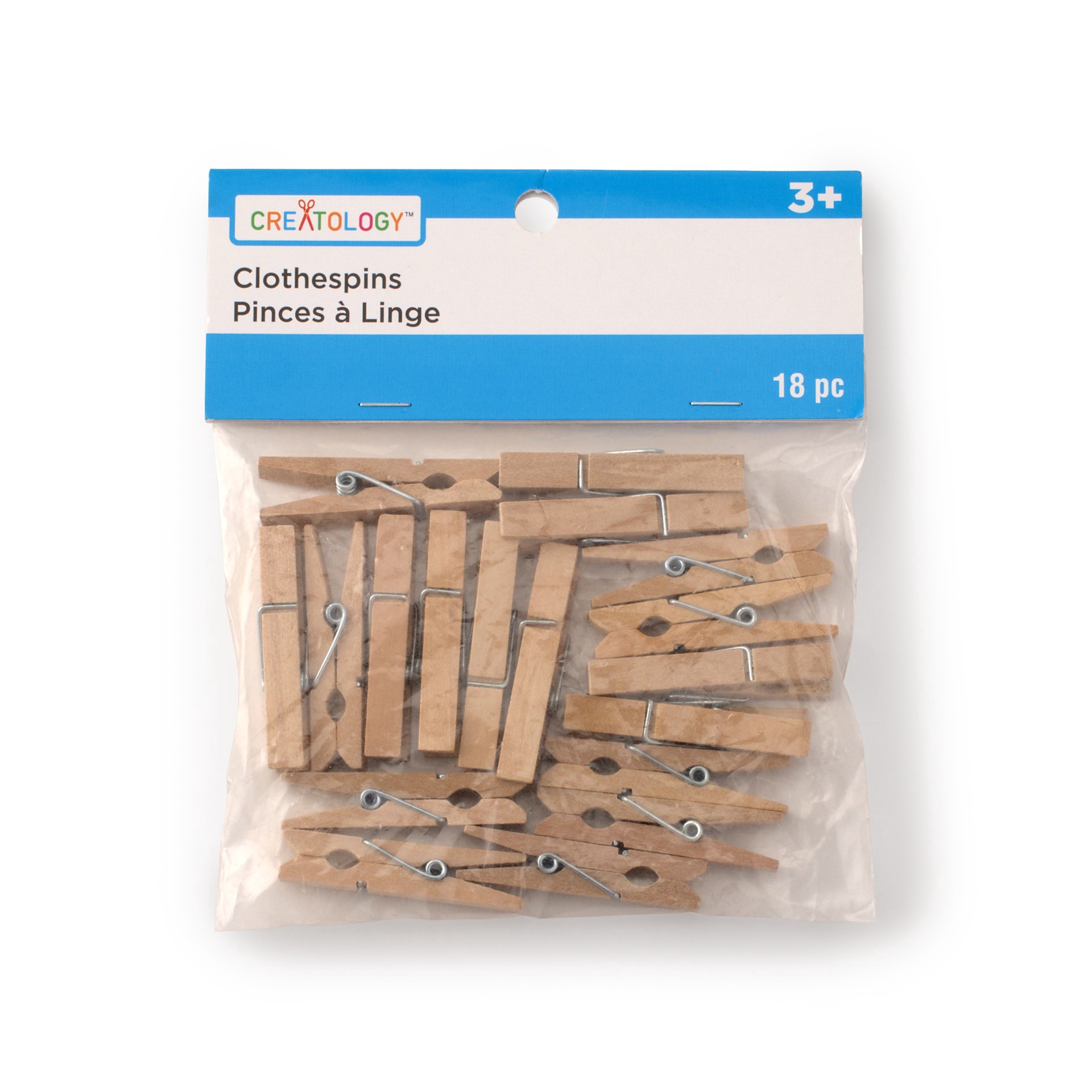 slide 2 of 3, Creatology Mini Wood Clothespins, Mini Size