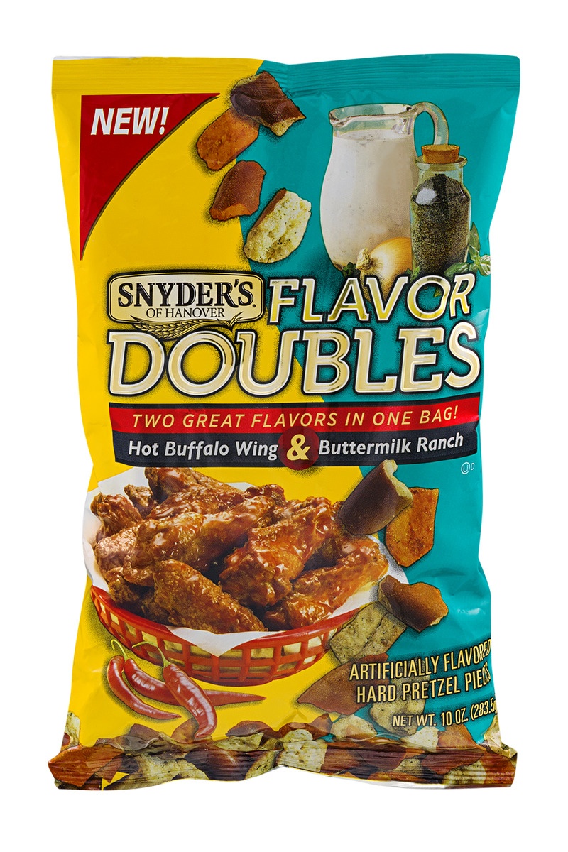 slide 1 of 1, Snyder's of Hanover Flavor Doubles Hot Buffalo Wing & Buttermilk Ranch, 10 oz