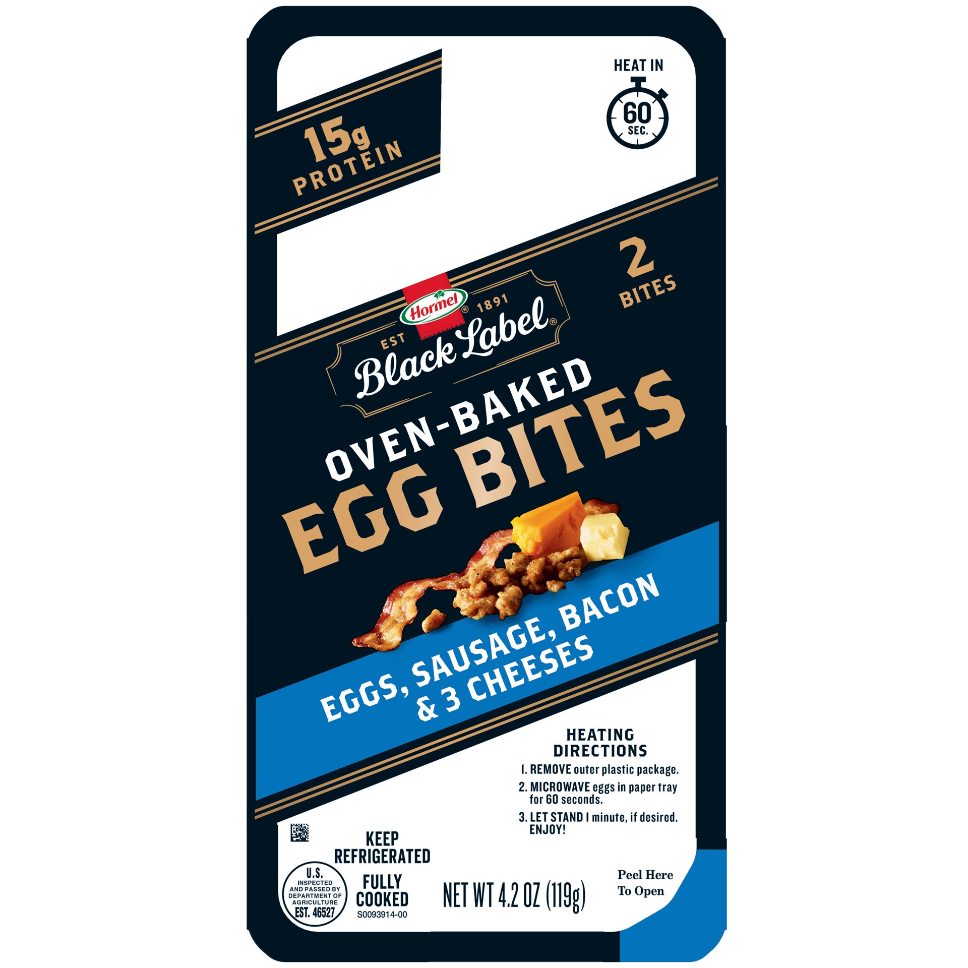 slide 1 of 1, HORMEL BLACK LABEL Egg Bites Bacon and Sausage - 4.2 oz, 4.2 oz