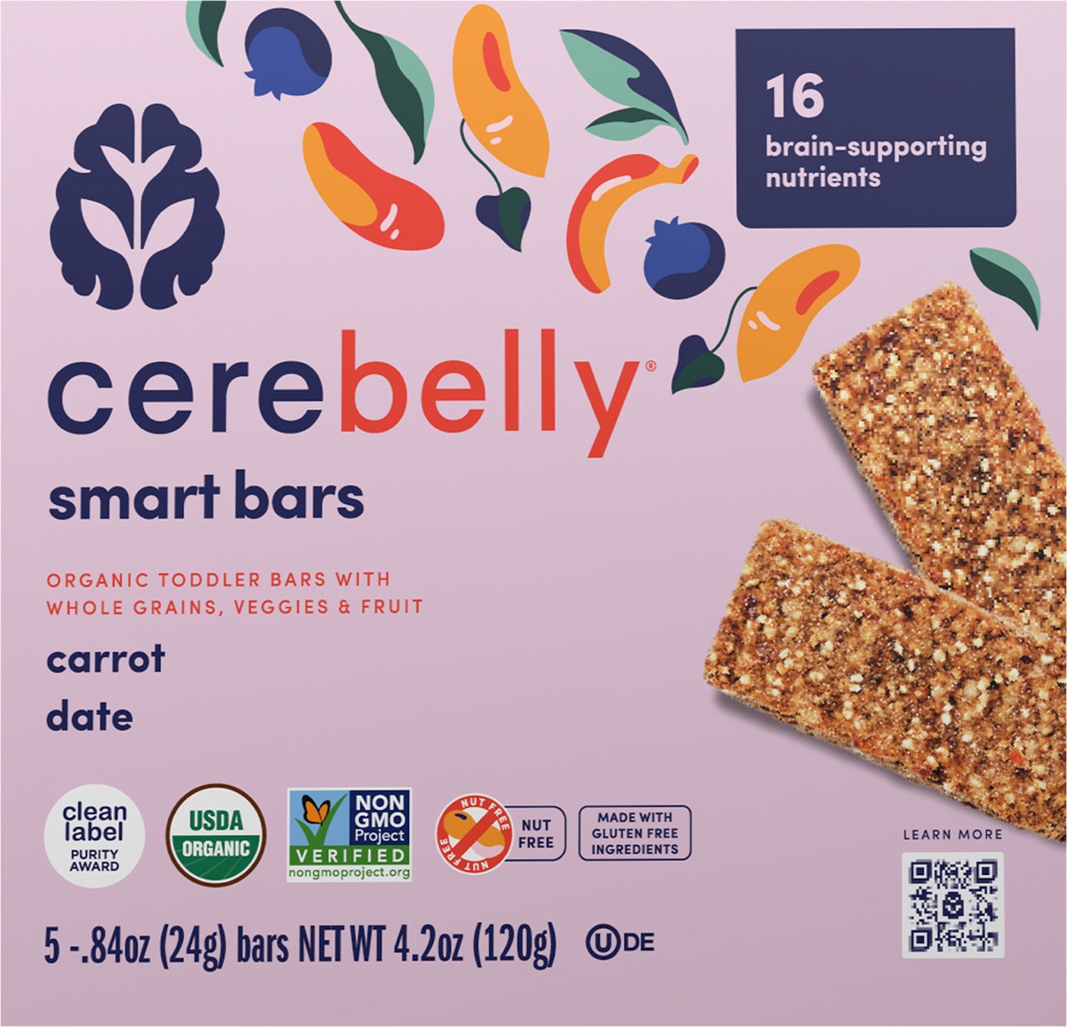 slide 2 of 2, Cerebelly Carrot Raisin Toddler Bar, 4.2 oz