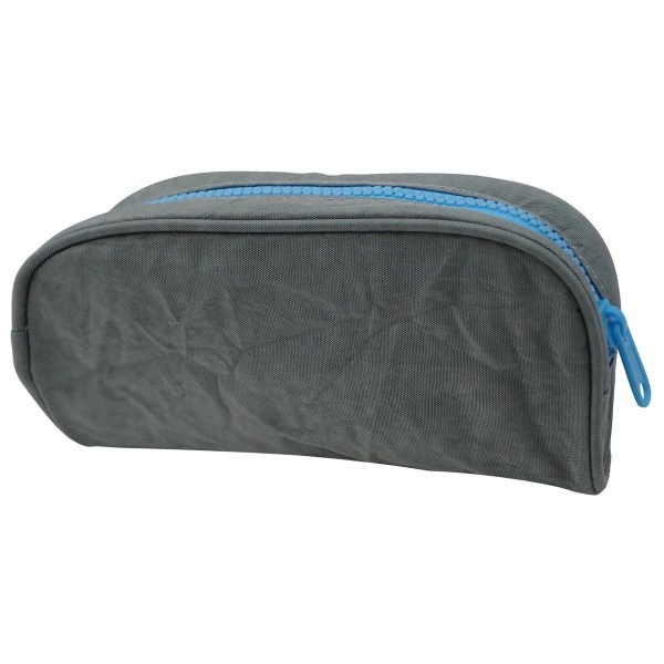 slide 1 of 1, Office Depot Brand Pencil Pouch With Neon Zipper, 7-7/8'' X 3-15/16'', Gray/Blue, 1 ct