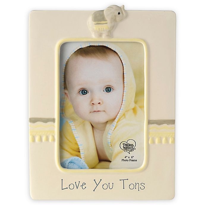 slide 1 of 1, Precious Moments Love You Tons'' Elephant Picture Frame'', 4 in x 6 in