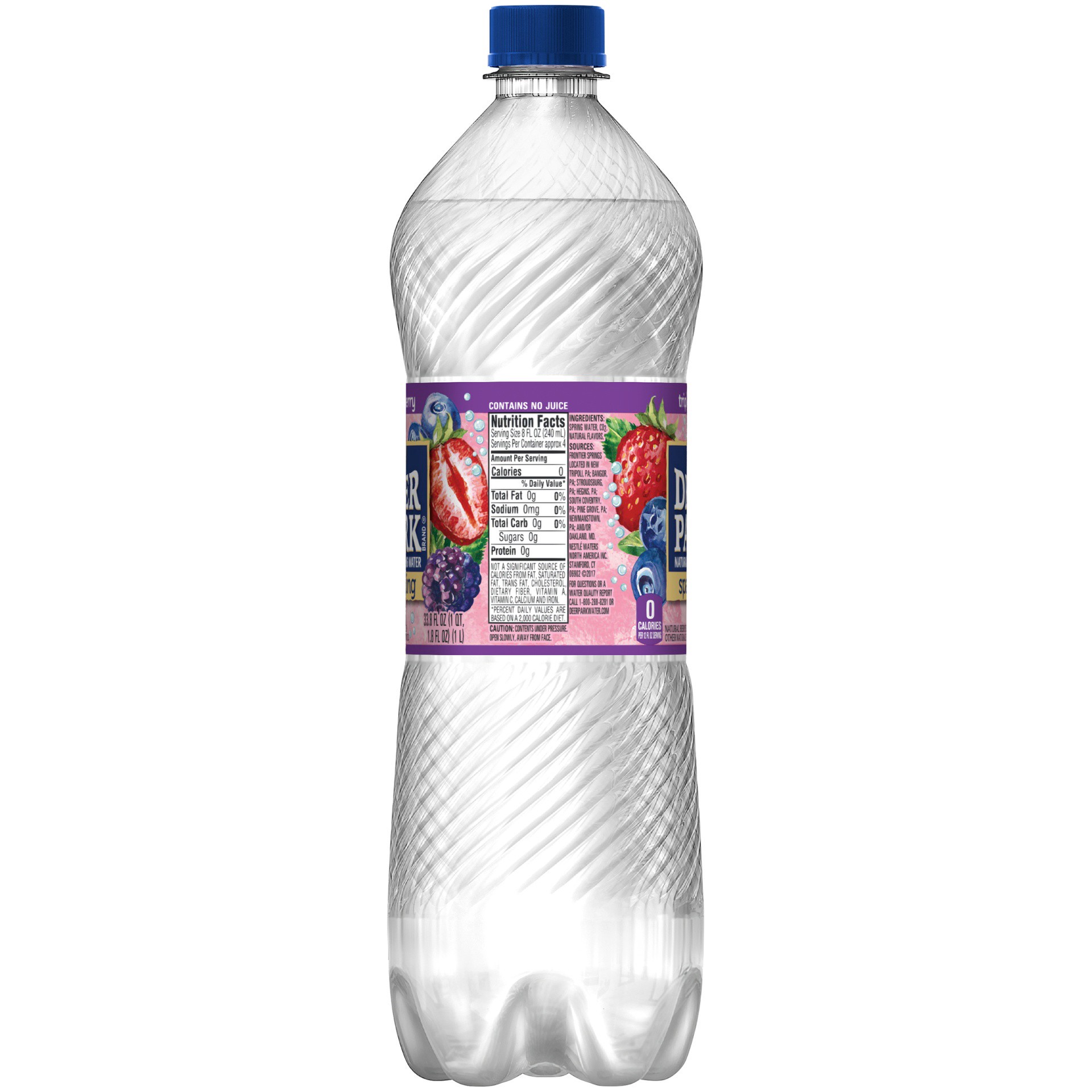 slide 5 of 6, Deer Park Sparkling Water, Triple Berry- 33.8 oz, 33.8 oz