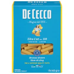De Cecco No. 118 Ziti Cut 1 lb