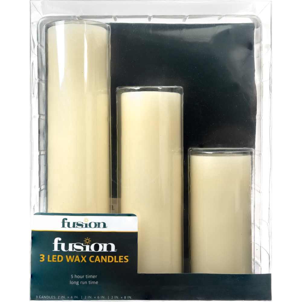 slide 2 of 2, Inglow Sterno Home Pillar Candles - 3 Pack - Cream, 3 ct