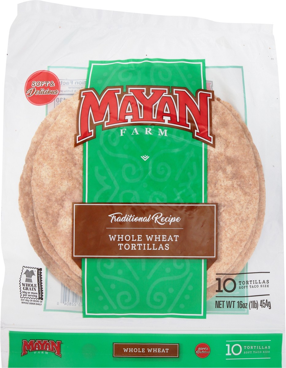 slide 13 of 14, Mayan Farm Soft Taco Size Whole Wheat Tortillas 10 ea, 10 ct