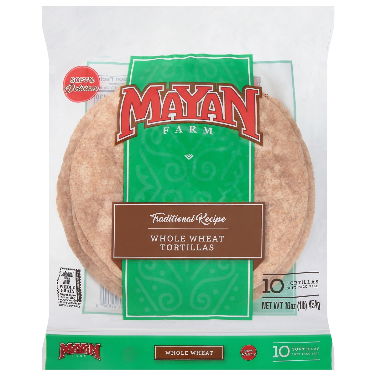 slide 1 of 1, Mayan Farm Whole Wheat Tortilla, 16 oz