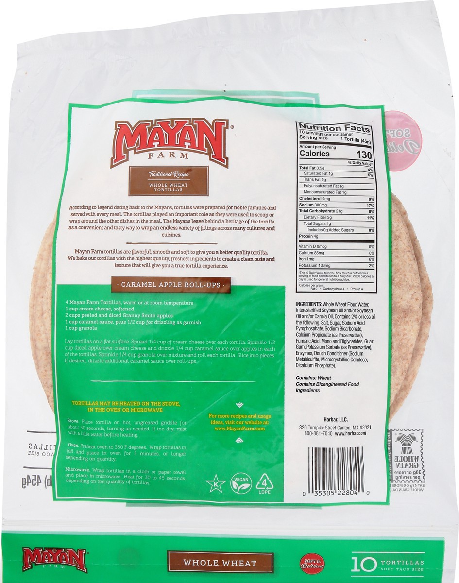 slide 4 of 14, Mayan Farm Soft Taco Size Whole Wheat Tortillas 10 ea, 10 ct