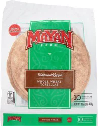 Mayan Farm Soft Taco Size Whole Wheat Tortillas 10 ea