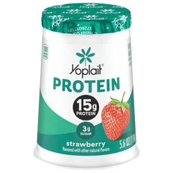Yoplait Protein Yogurt Cultured Dairy Snack Cup, Strawberry Flavored, Gluten Free Protein Snacks, 5.6 oz