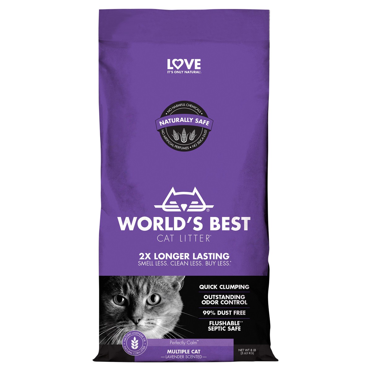 slide 1 of 1, World's Best Cat Litter World''s Best Cat Litter Multiple Cat Lavender Scented 8 LBS, 8 lb