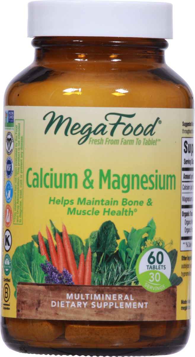 slide 8 of 10, MegaFood Calcium & Magnesium 60 Tablets, 60 ct