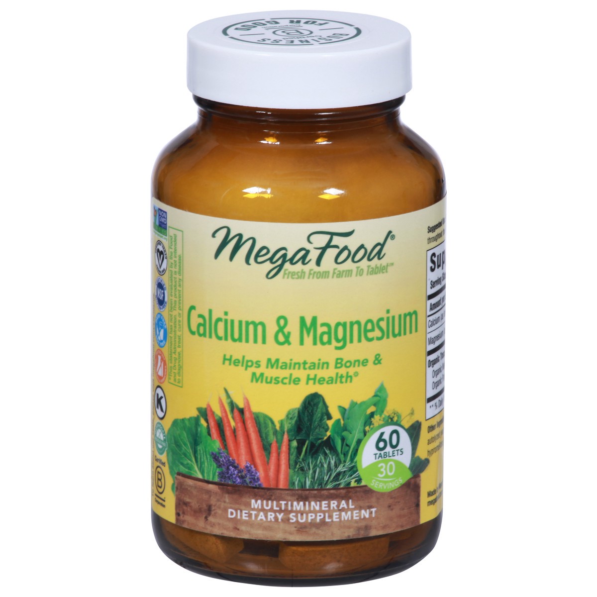 slide 10 of 10, MegaFood Calcium & Magnesium 60 Tablets, 60 ct